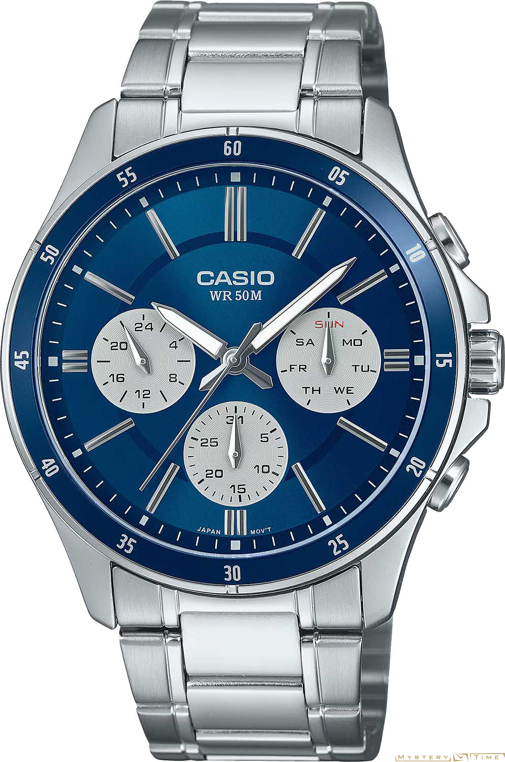 Часы японские наручные мужские кварцевые на браслете Casio MTP-1374D-2A3